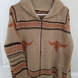 Men's Full Zip Shawl Collar Knit Sweater